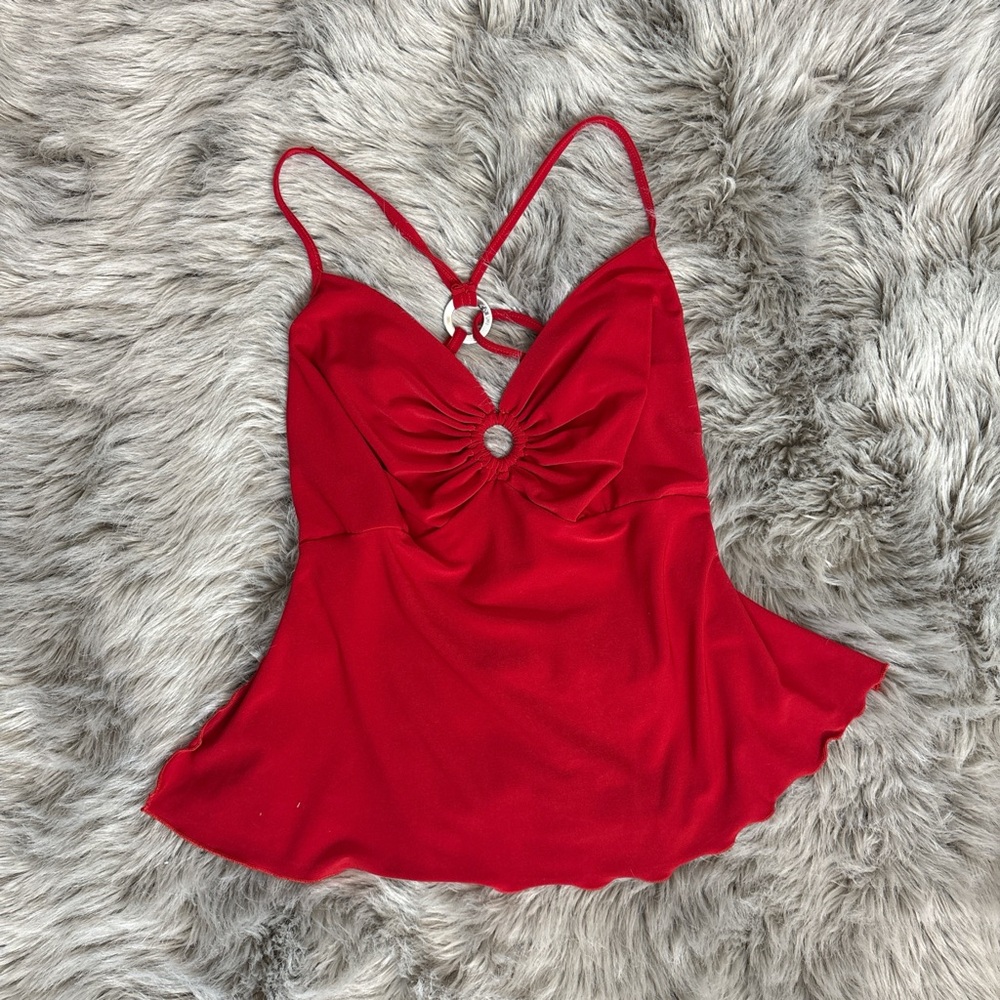 Chic Red Camisole Top